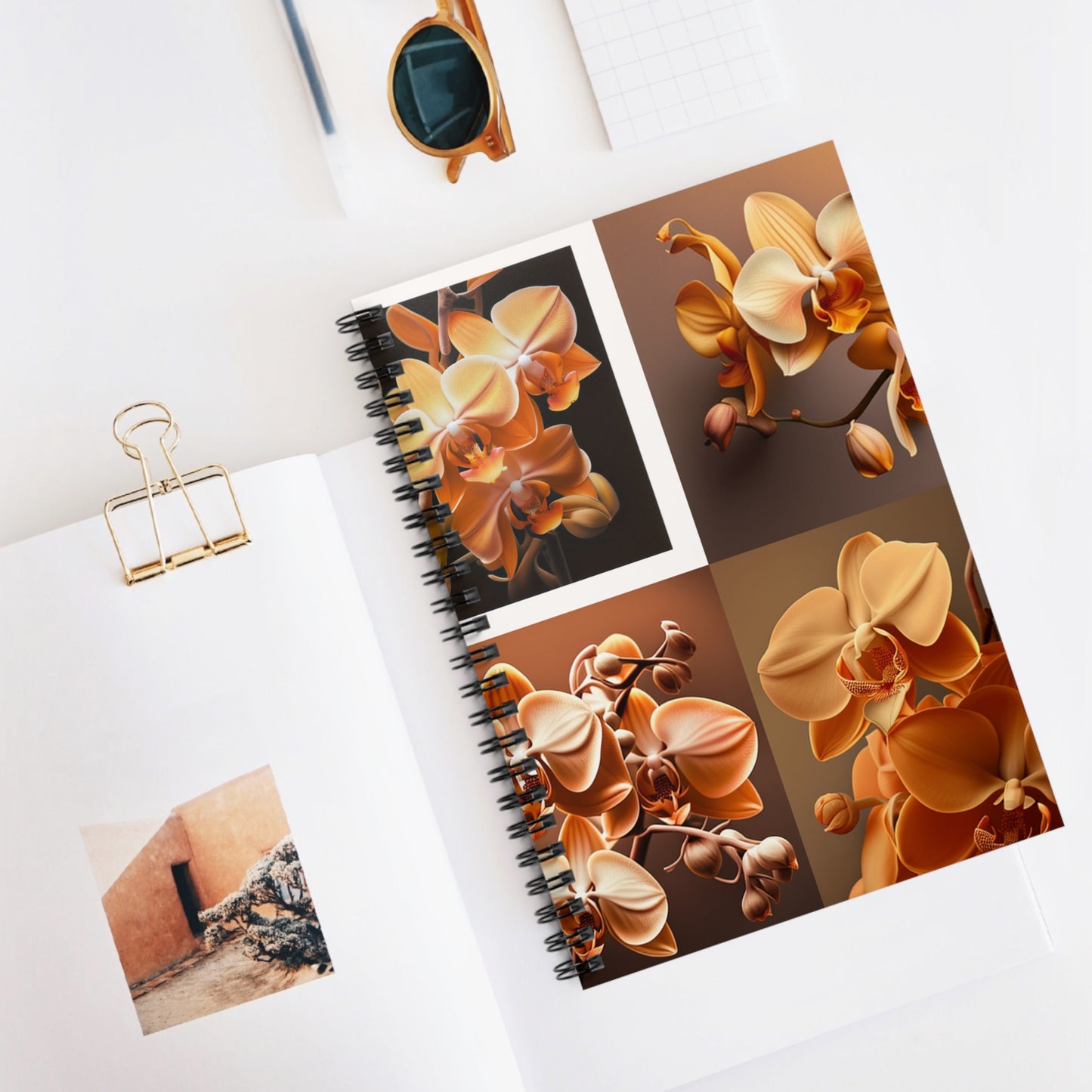 Spiral Notebook - Ruled Line orchid pedals 5