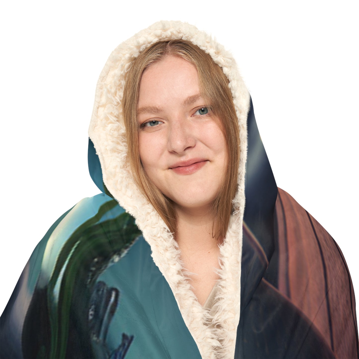 Snuggle Hooded Blanket Purple Sweet pea in a vase 5