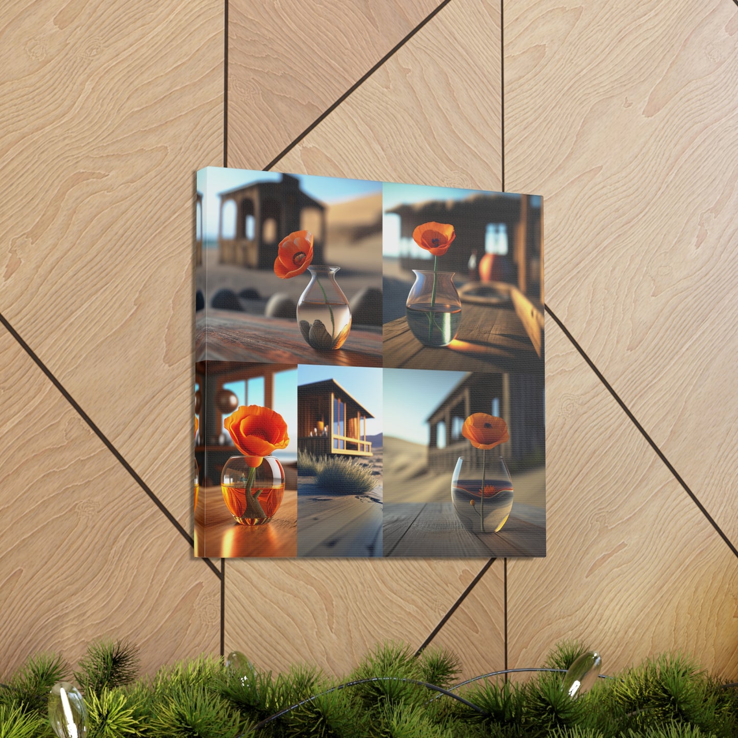 Canvas Gallery Wraps Poppy in a Glass Vase 5