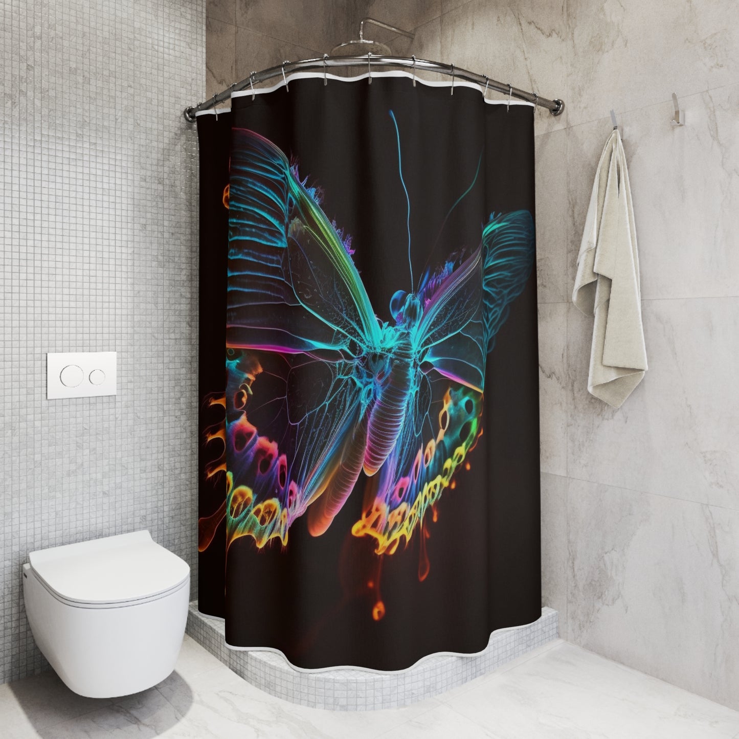 Polyester Shower Curtain Thermal Butterfly 2