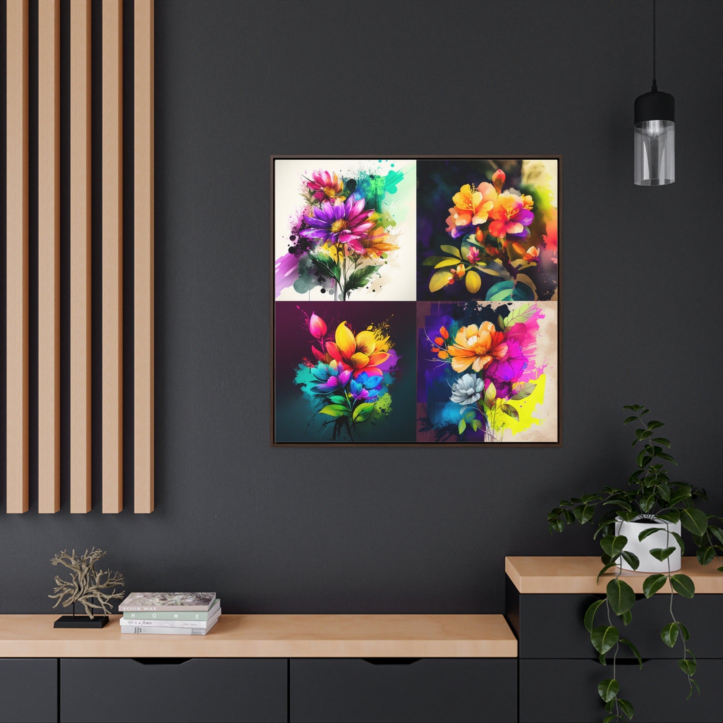 Gallery Canvas Wraps, Square Frame Bright Spring Flowers 5