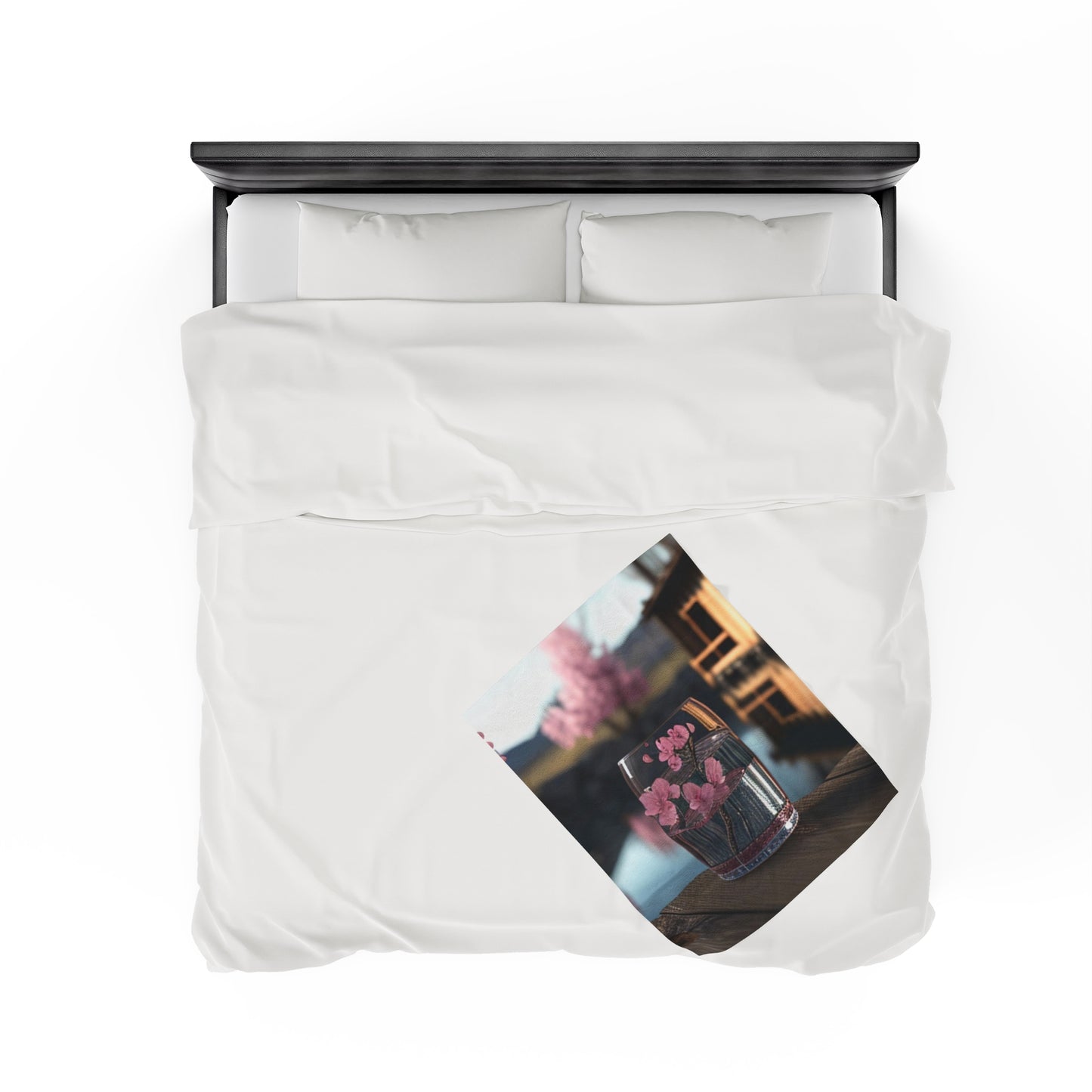 Velveteen Plush Blanket Cherry Blossom 1