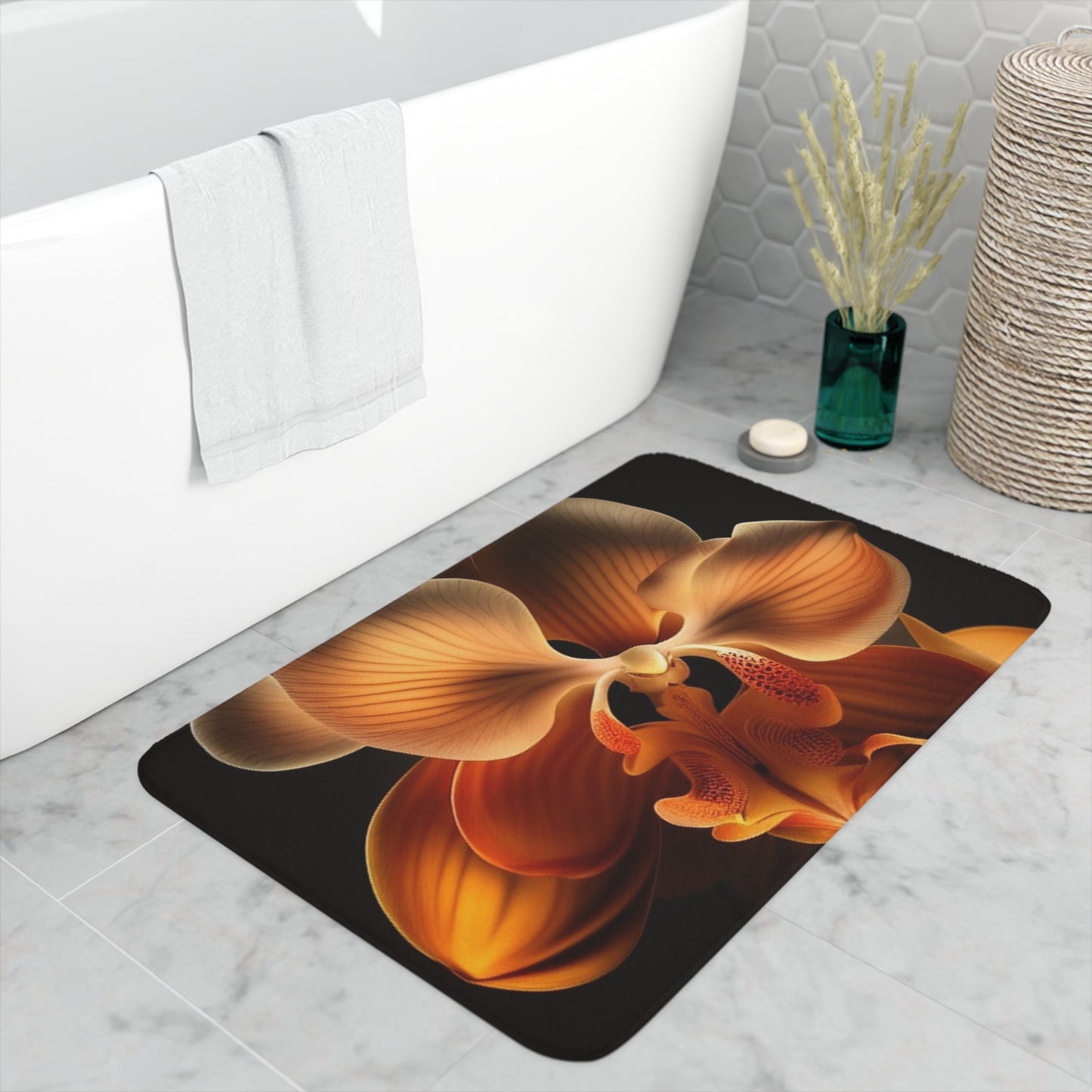 Memory Foam Bath Mat Orange Orchid 2
