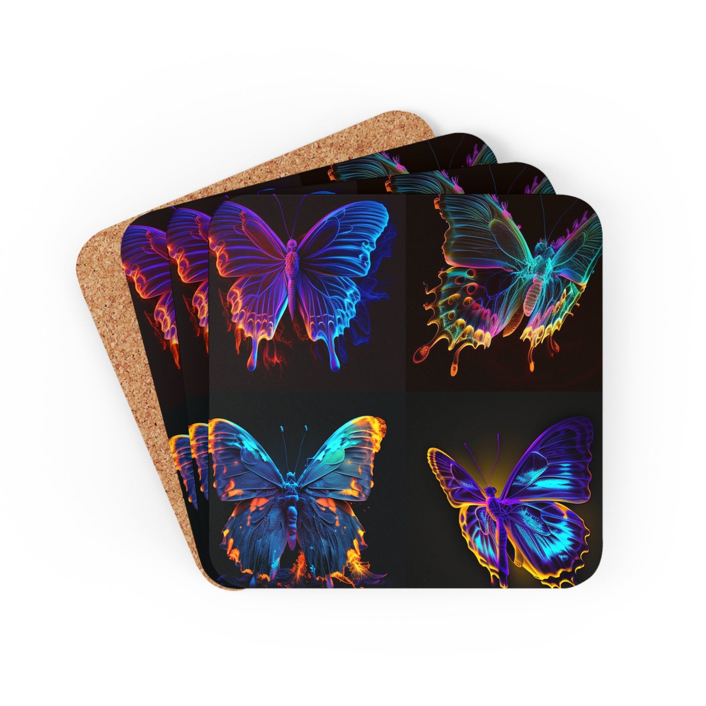 Corkwood Coaster Set Thermal Butterfly 5