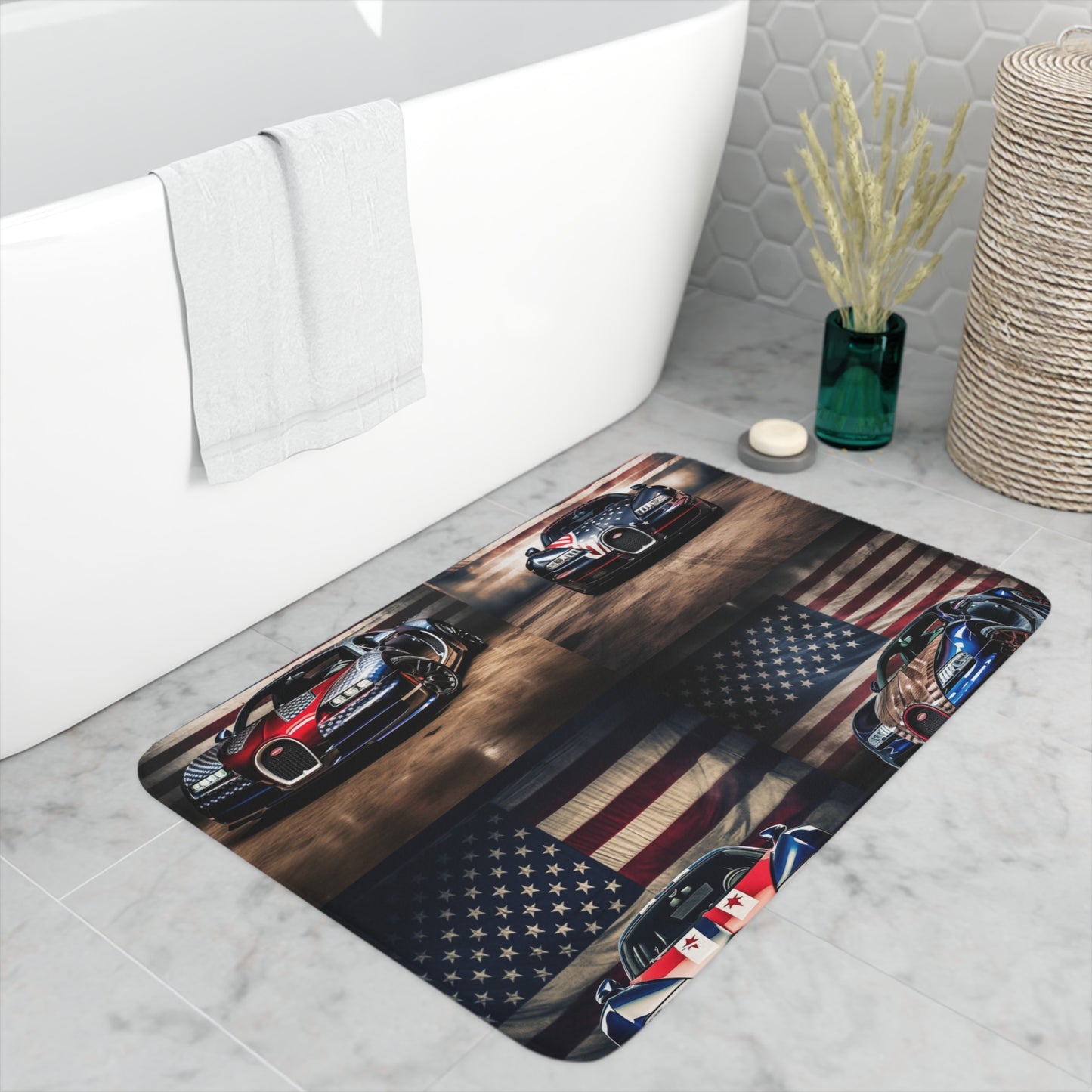 Memory Foam Bath Mat Bugatti American Flag 5