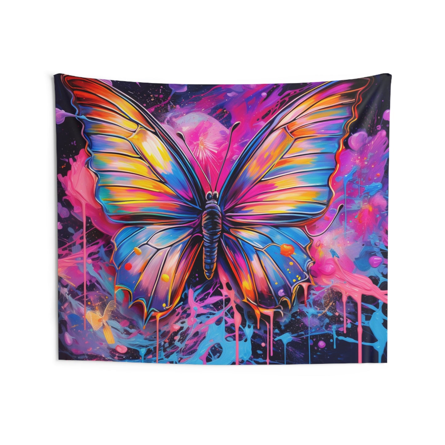 Indoor Wall Tapestries Pink Butterfly Flair 3