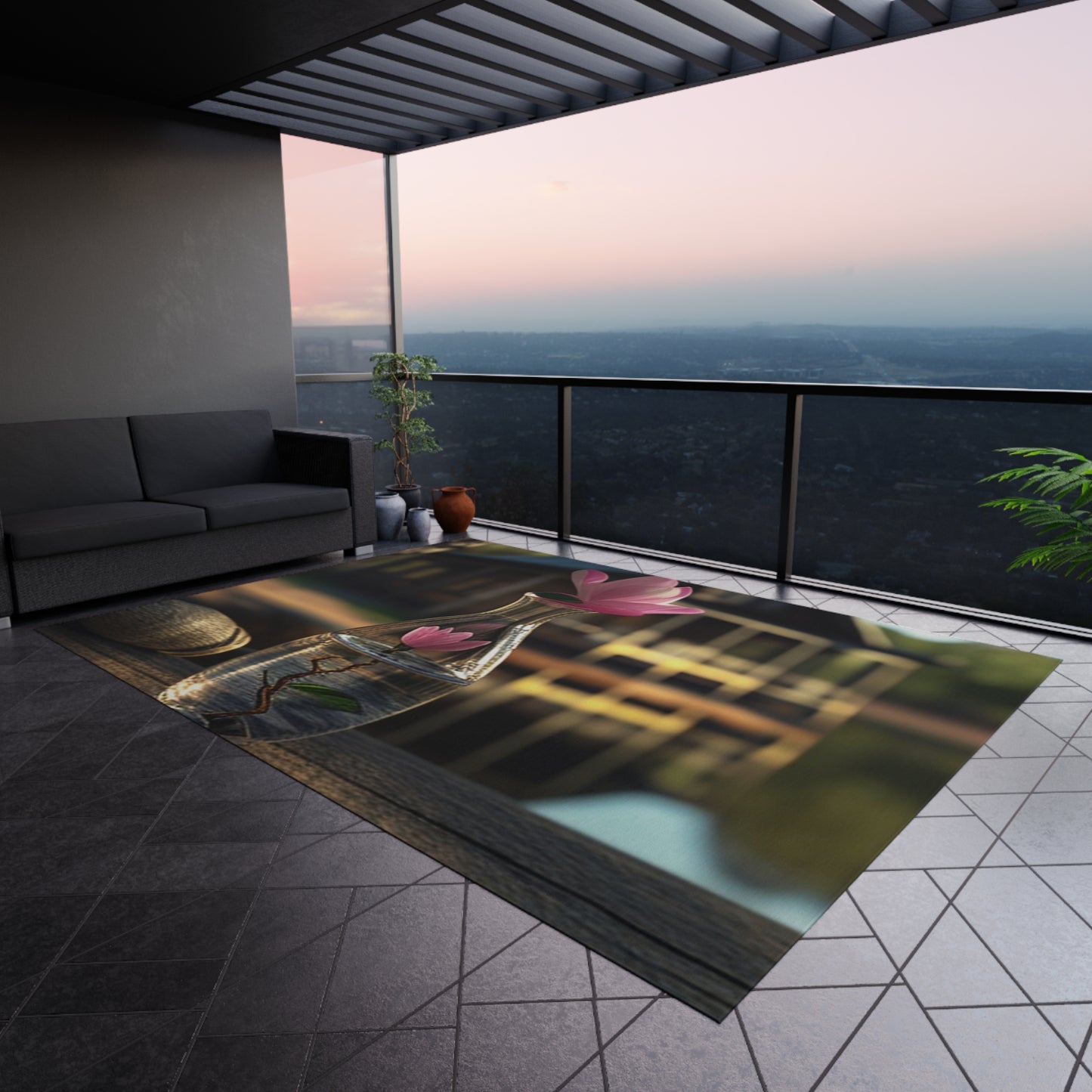 Outdoor Rug Magnolia in a Glass vase 4