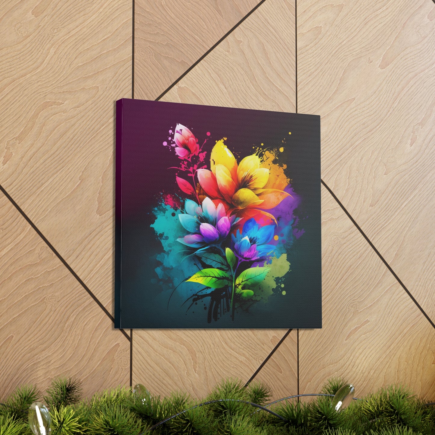 Canvas Gallery Wraps Bright Spring Flowers 3