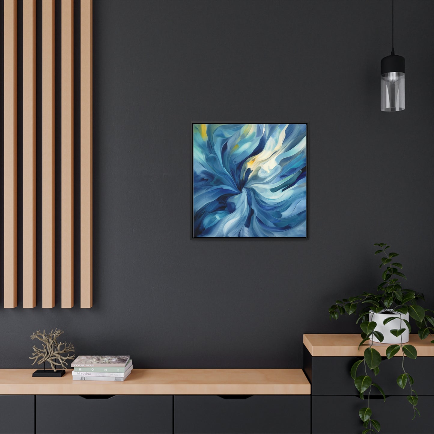 Gallery Canvas Wraps, Square Frame Blue Tluip Abstract 4