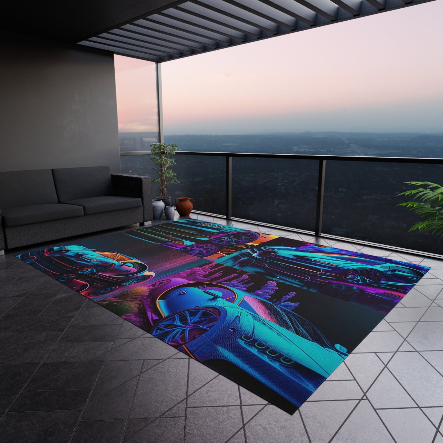 Outdoor Rug Bugatti Neon Chiron 5