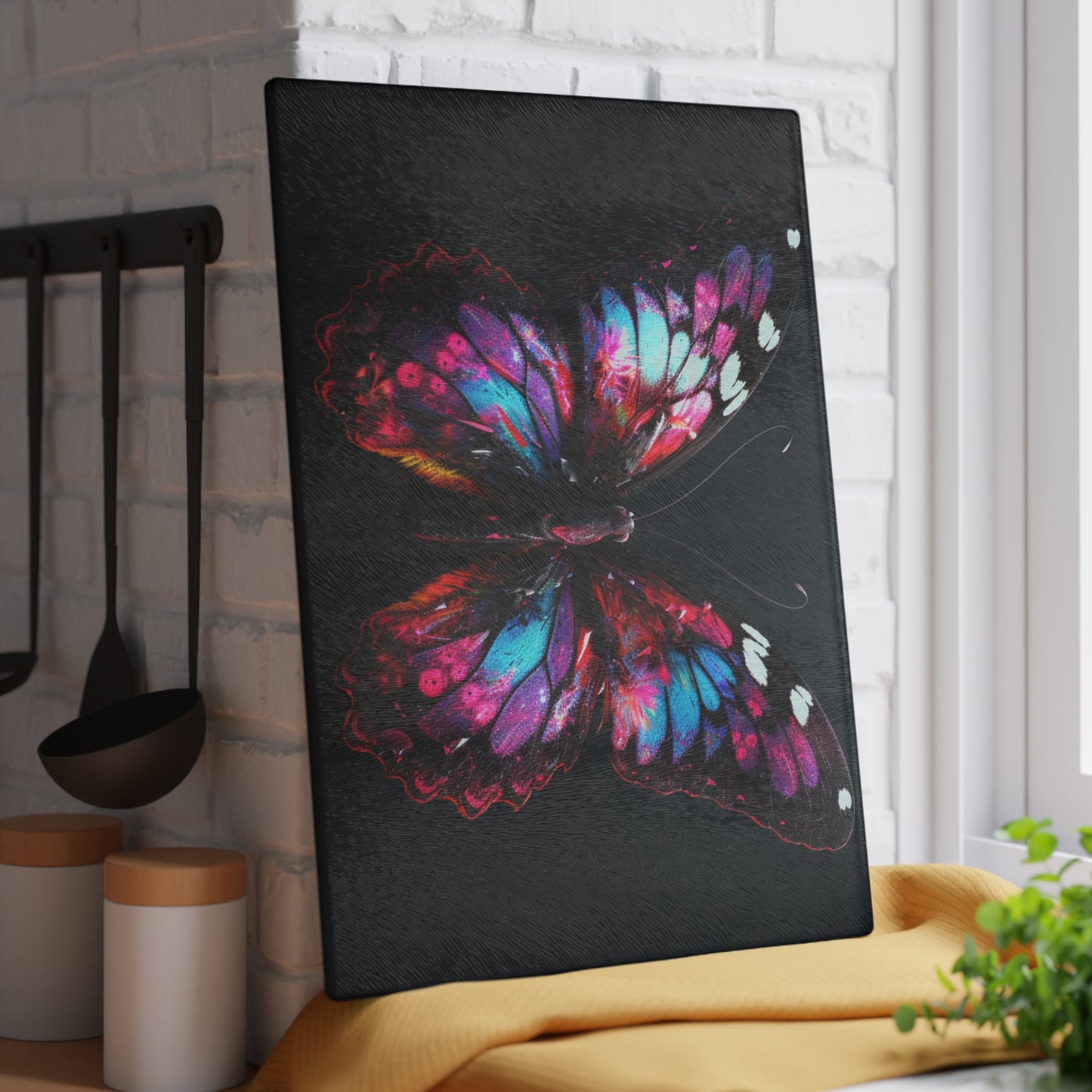 Glass Cutting Board Hyper Butterfly Real