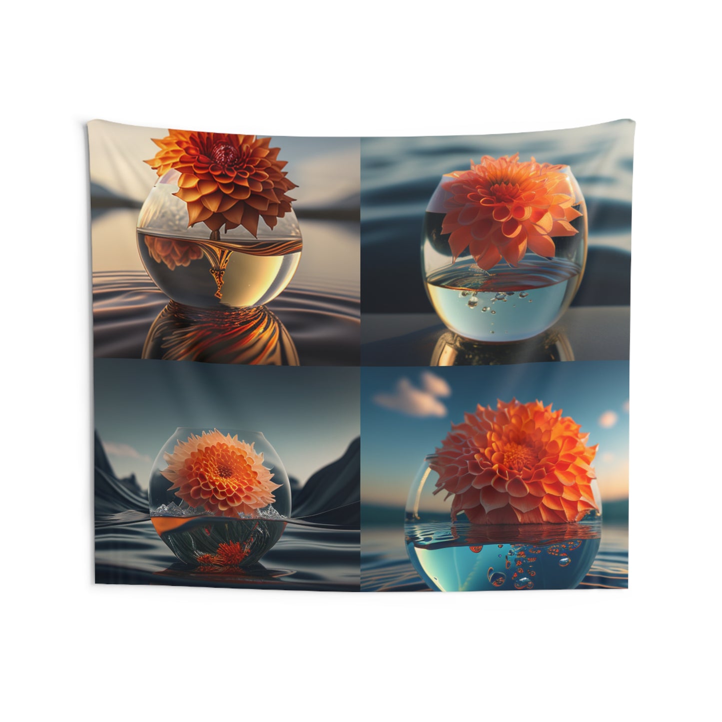 Indoor Wall Tapestries Dahlia Orange 5