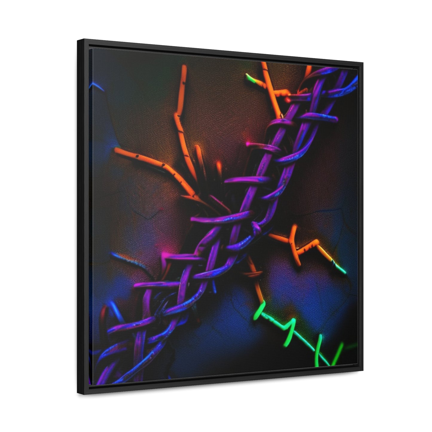 Gallery Canvas Wraps, Square Frame Macro Neon Barbs 2