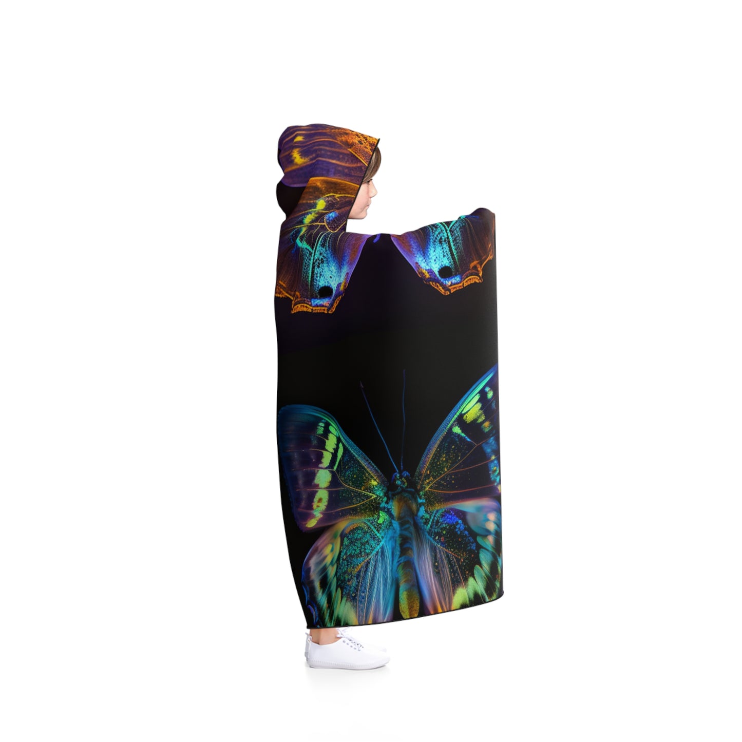 Hooded Blanket Neon Butterfly Flair 5