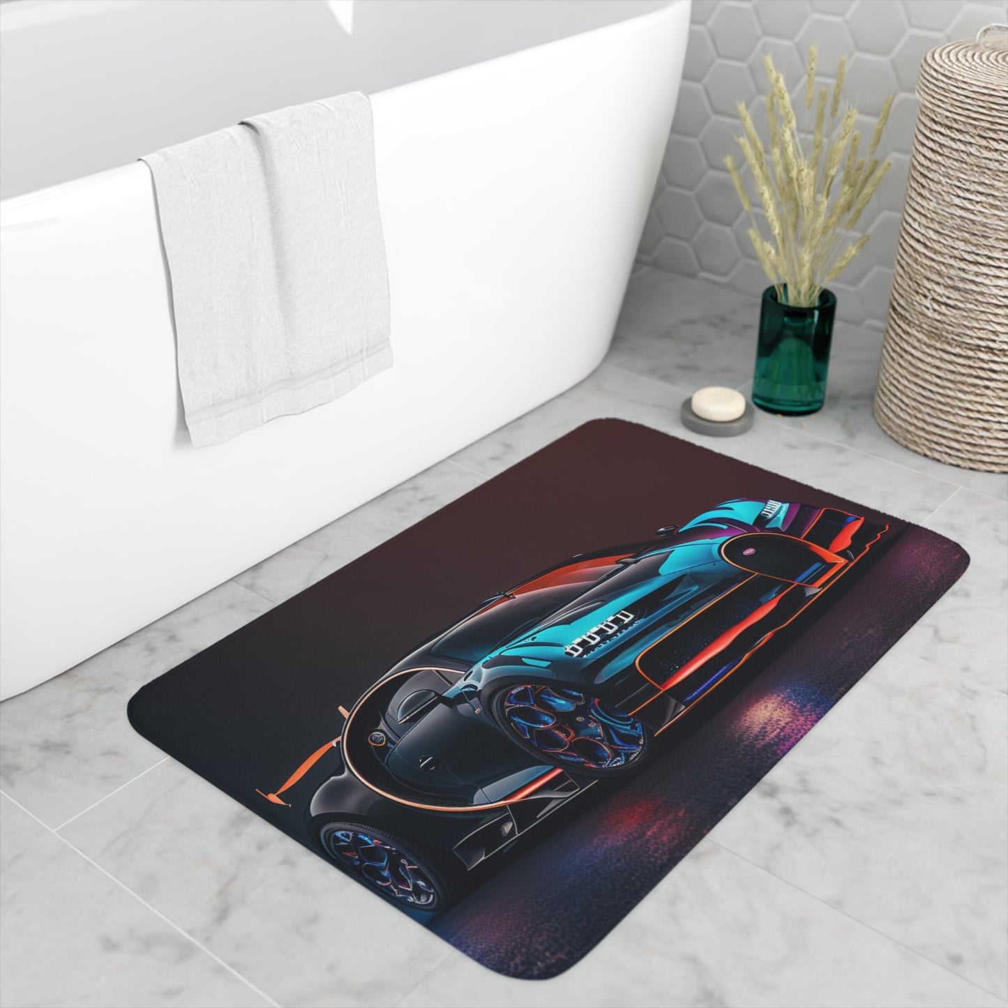 Memory Foam Bath Mat Bugatti Chiron Super 1