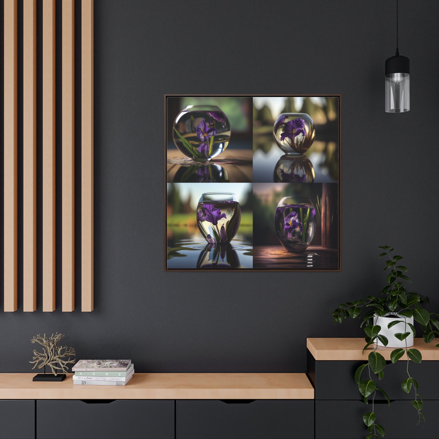Gallery Canvas Wraps, Square Frame Purple Iris in a vase 5