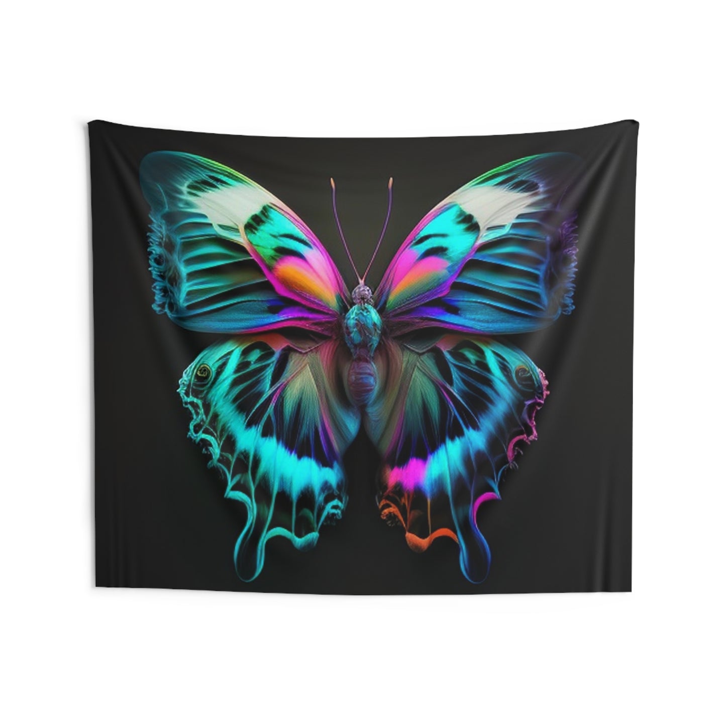 Indoor Wall Tapestries Neon Butterfly Fusion 4