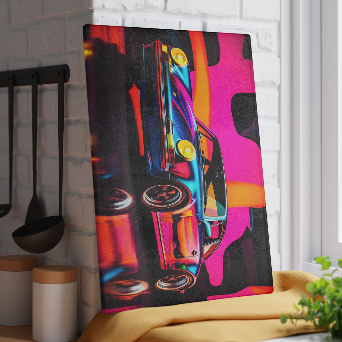 Glass Cutting Board Macro Porsche 2