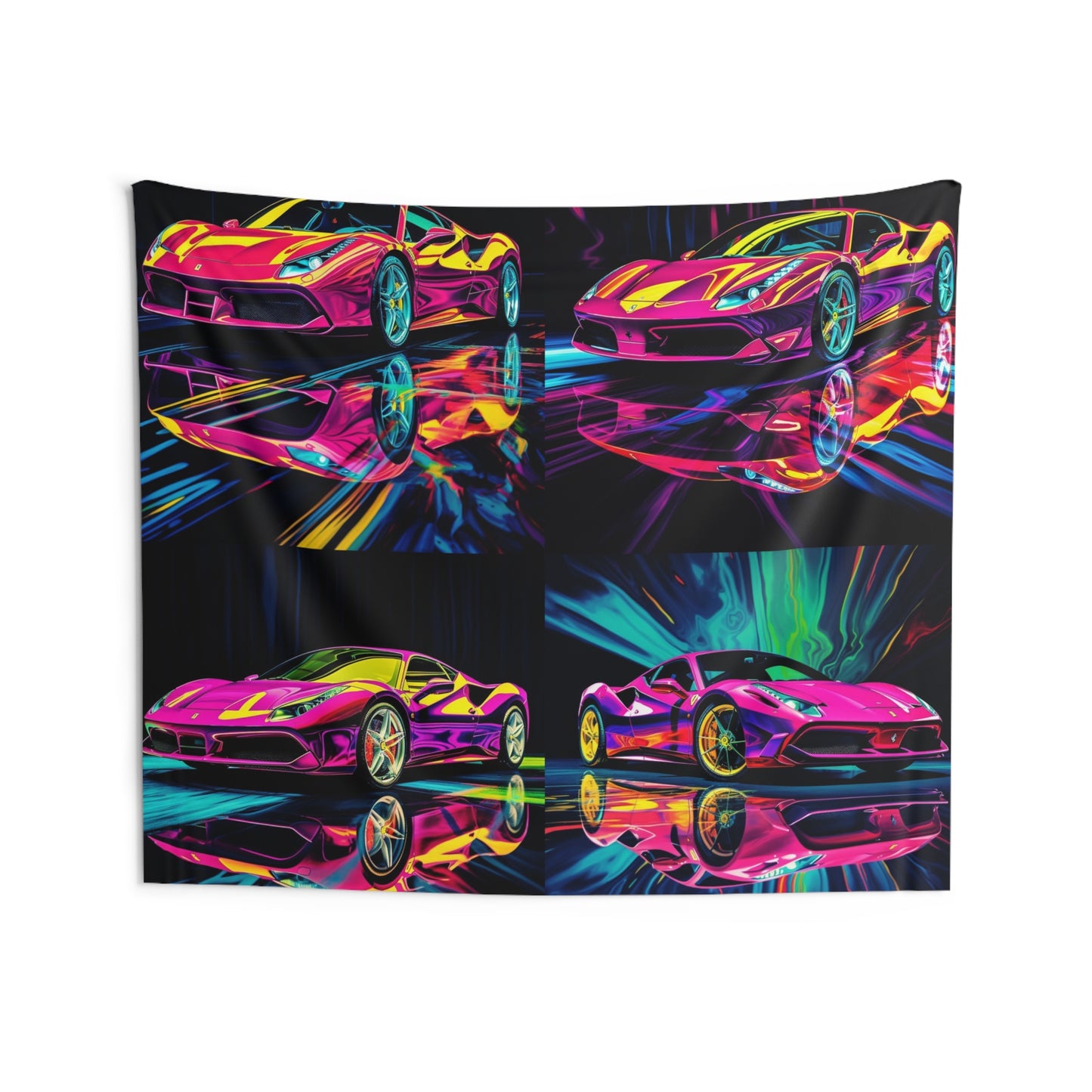 Indoor Wall Tapestries Pink Ferrari Macro 5
