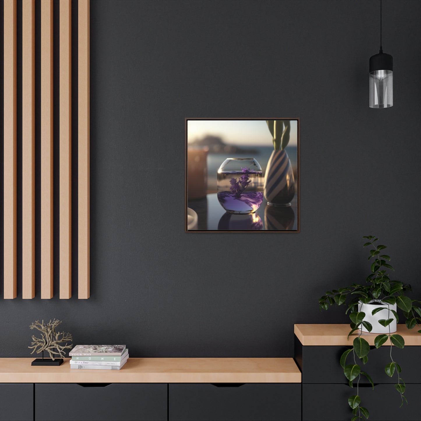 Gallery Canvas Wraps, Square Frame Lavender in a vase 1