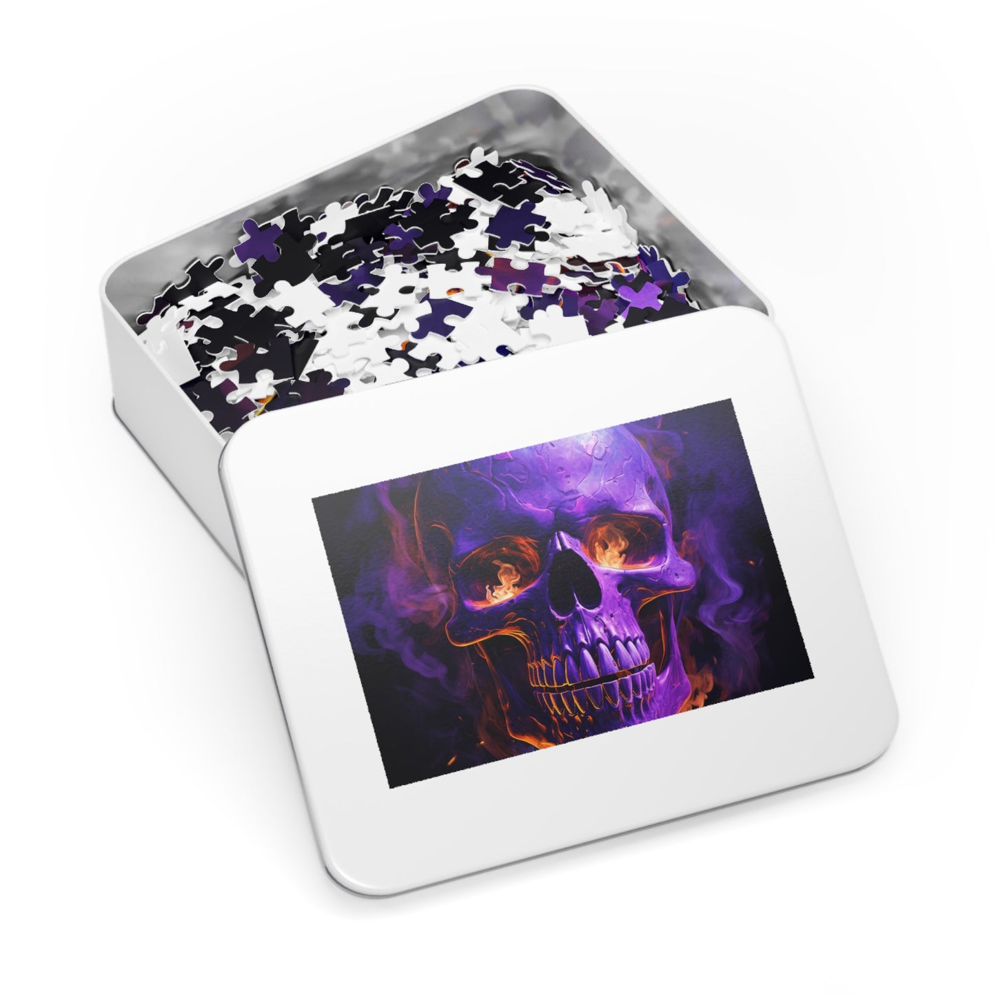 Jigsaw Puzzle (30, 110, 252, 500,1000-Piece) Skull Flames 1
