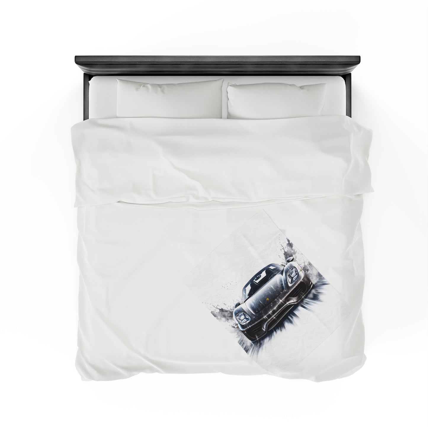 Velveteen Plush Blanket 918 Spyder white background driving fast with water splashing 3