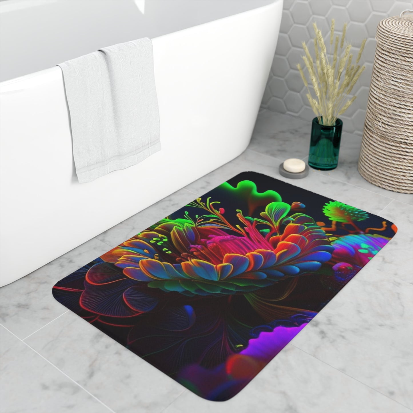 Memory Foam Bath Mat Macro Florescent 2