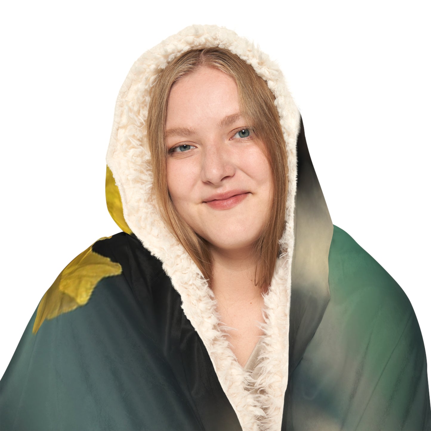 Snuggle Hooded Blanket Yellow Gladiolus glass 2