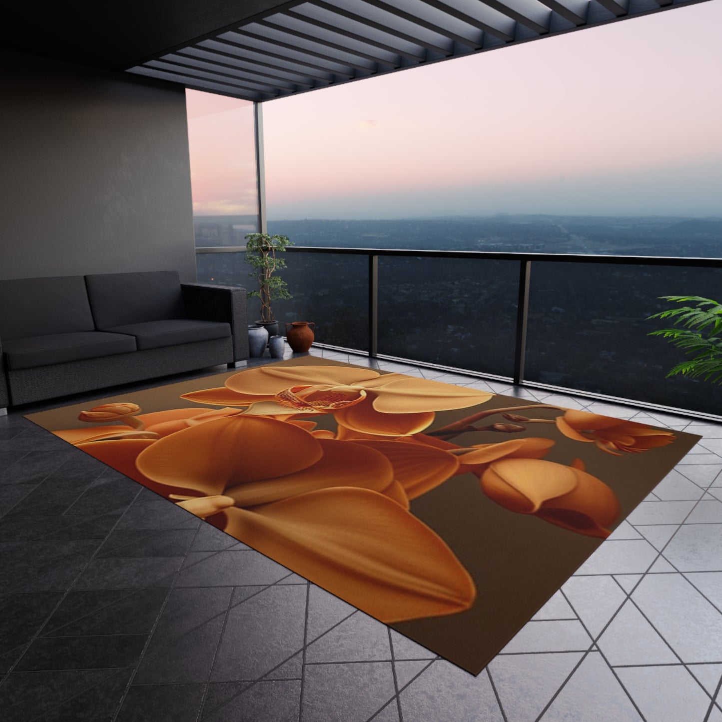 Outdoor Rug orchid pedals 4