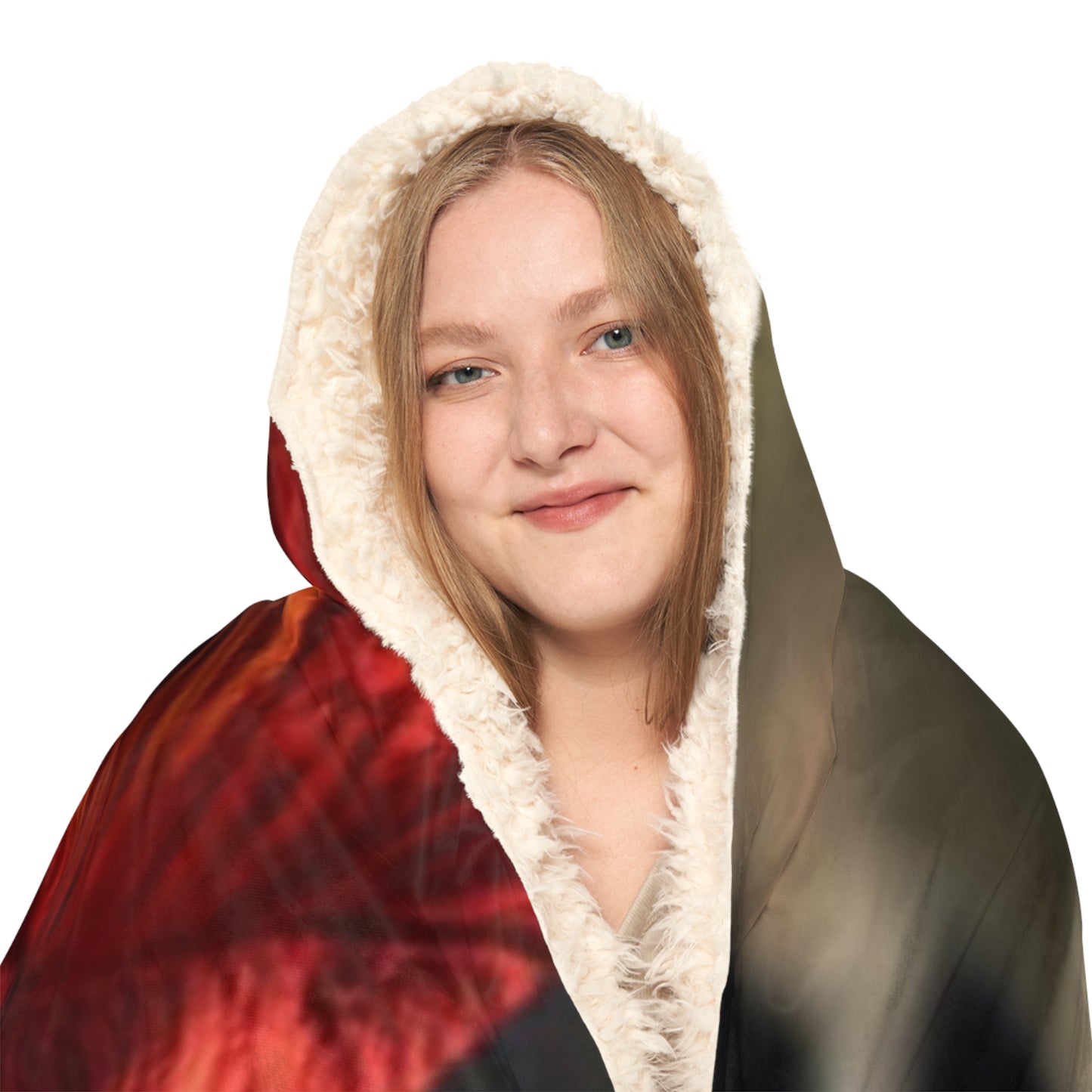 Snuggle Hooded Blanket Red Lily in a Glass vase 4