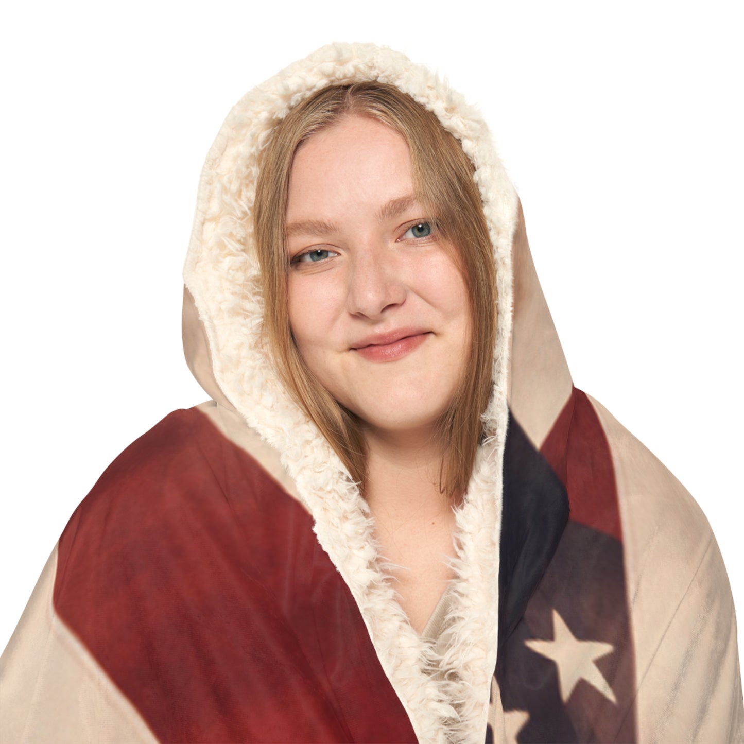 Snuggle Hooded Blanket Abstract American Flag Background Bugatti 2
