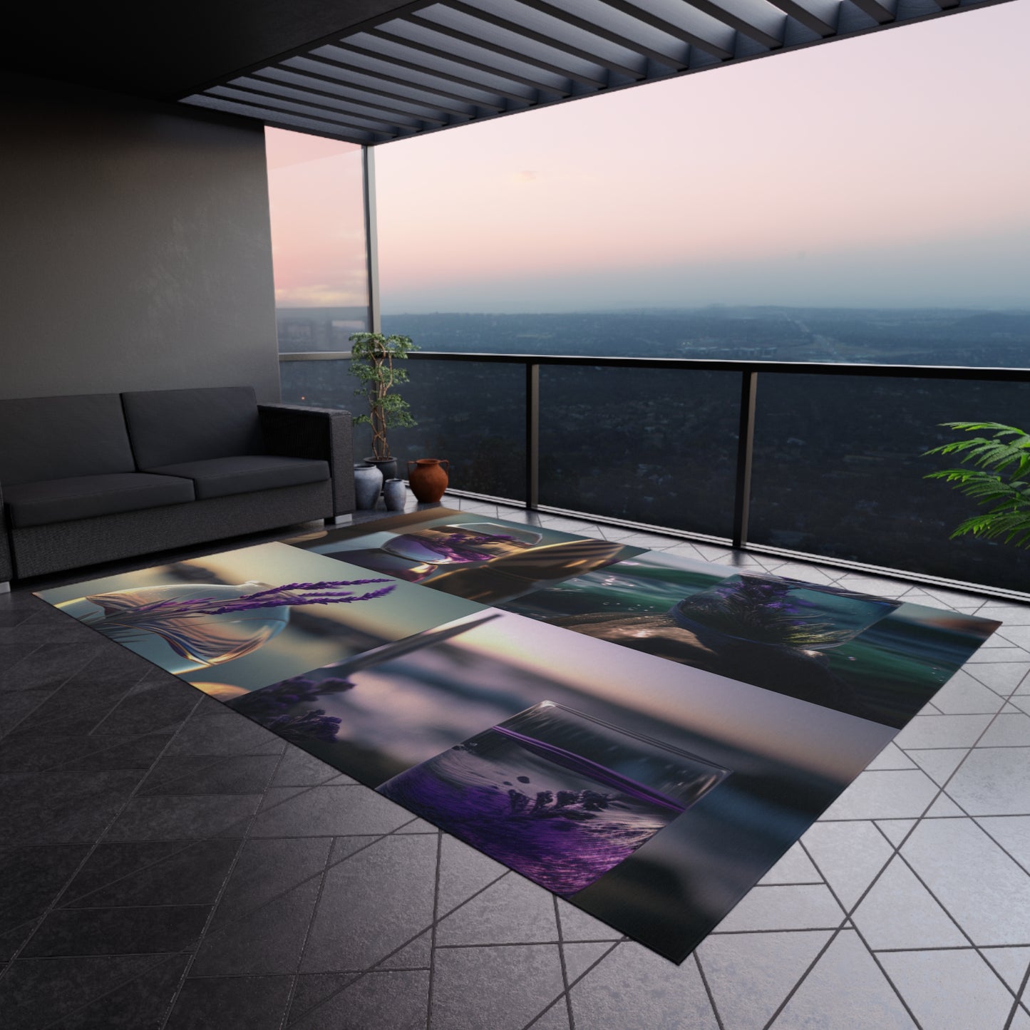 Outdoor Rug Lavender in a vase 5