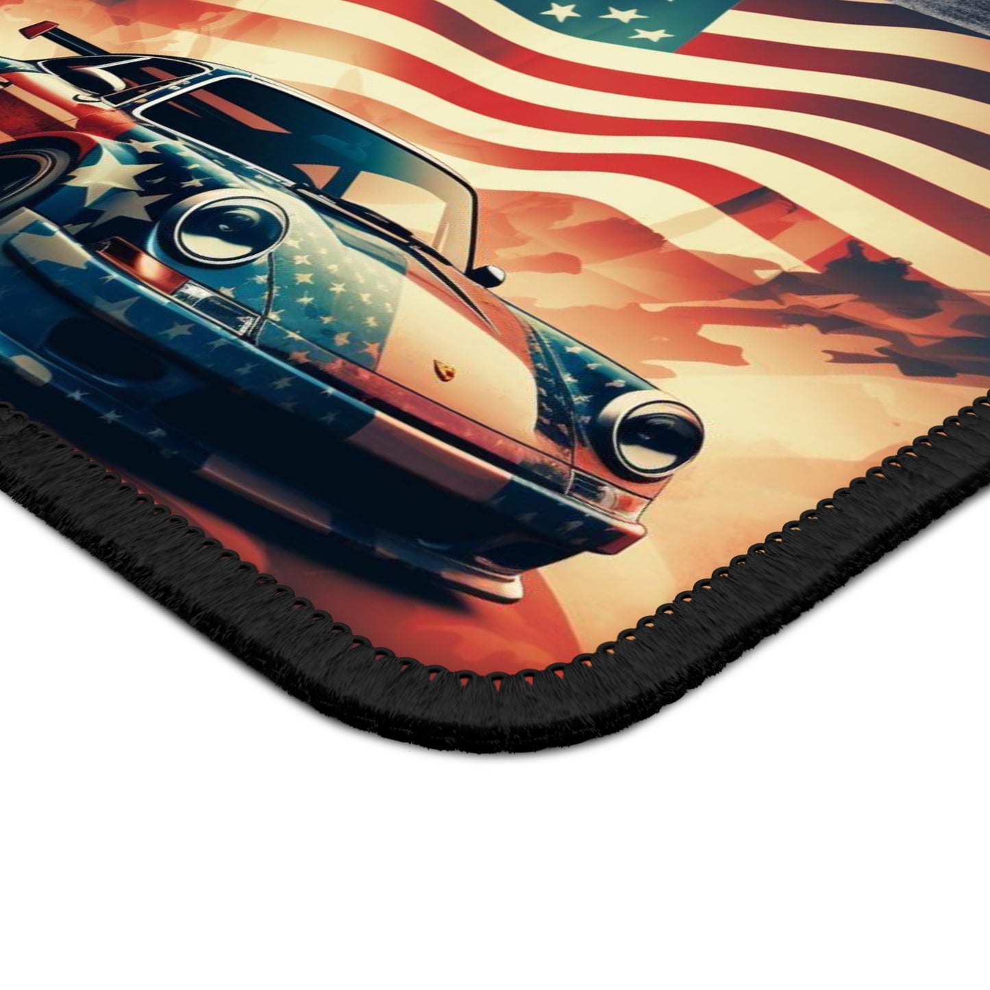 Gaming Mouse Pad Abstract American Flag Background Porsche 5