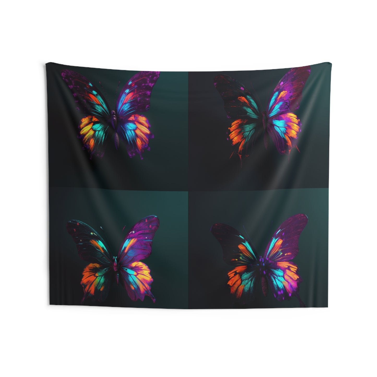 Indoor Wall Tapestries Hyper Colorful Butterfly Purple 5