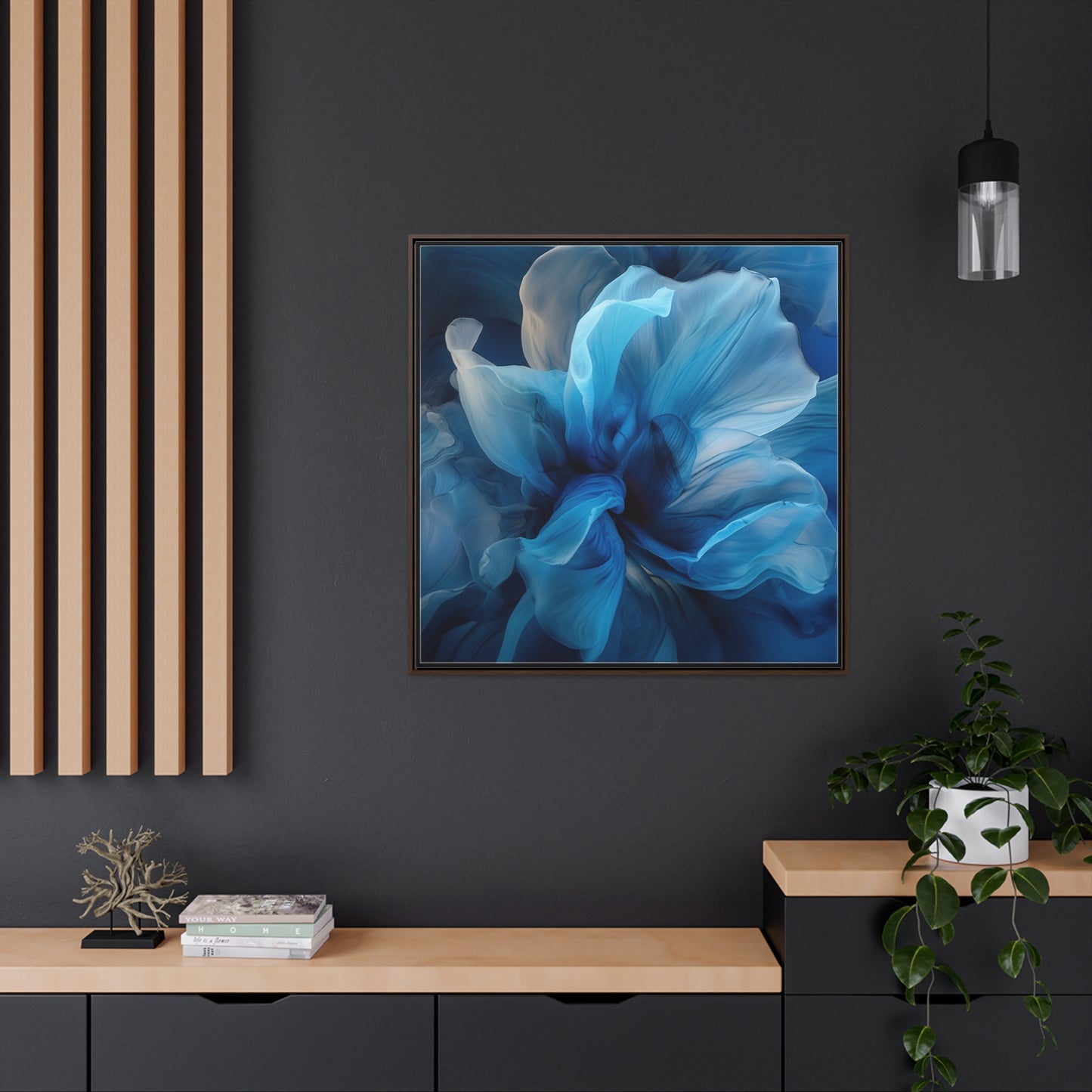 Gallery Canvas Wraps, Square Frame Blue Tluip Abstract 2