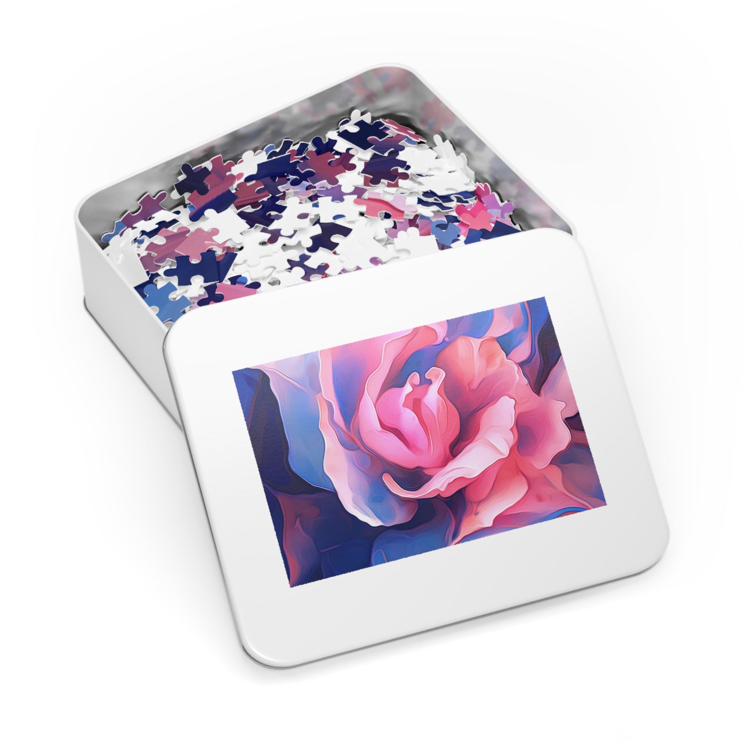 Jigsaw Puzzle (30, 110, 252, 500,1000-Piece) Pink & Blue Tulip Rose 1