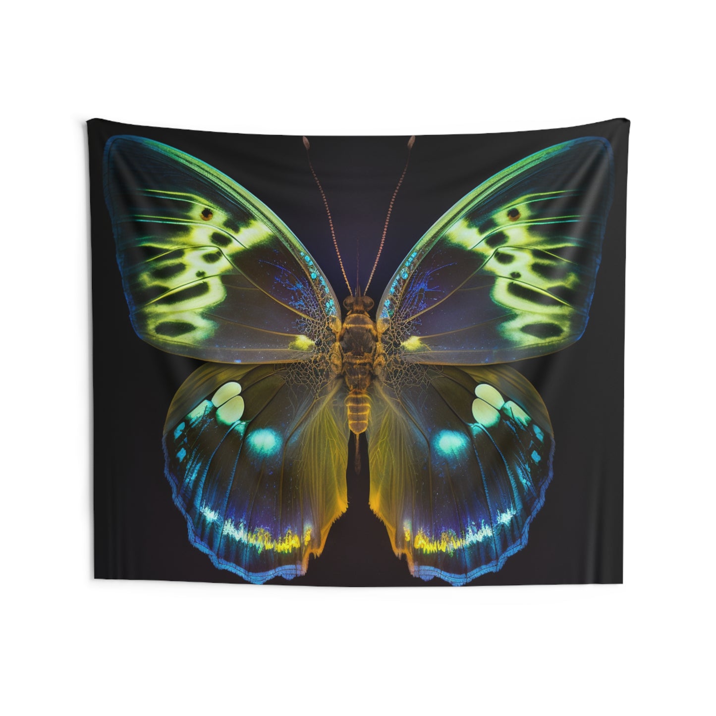 Indoor Wall Tapestries Neon Hue Butterfly 1