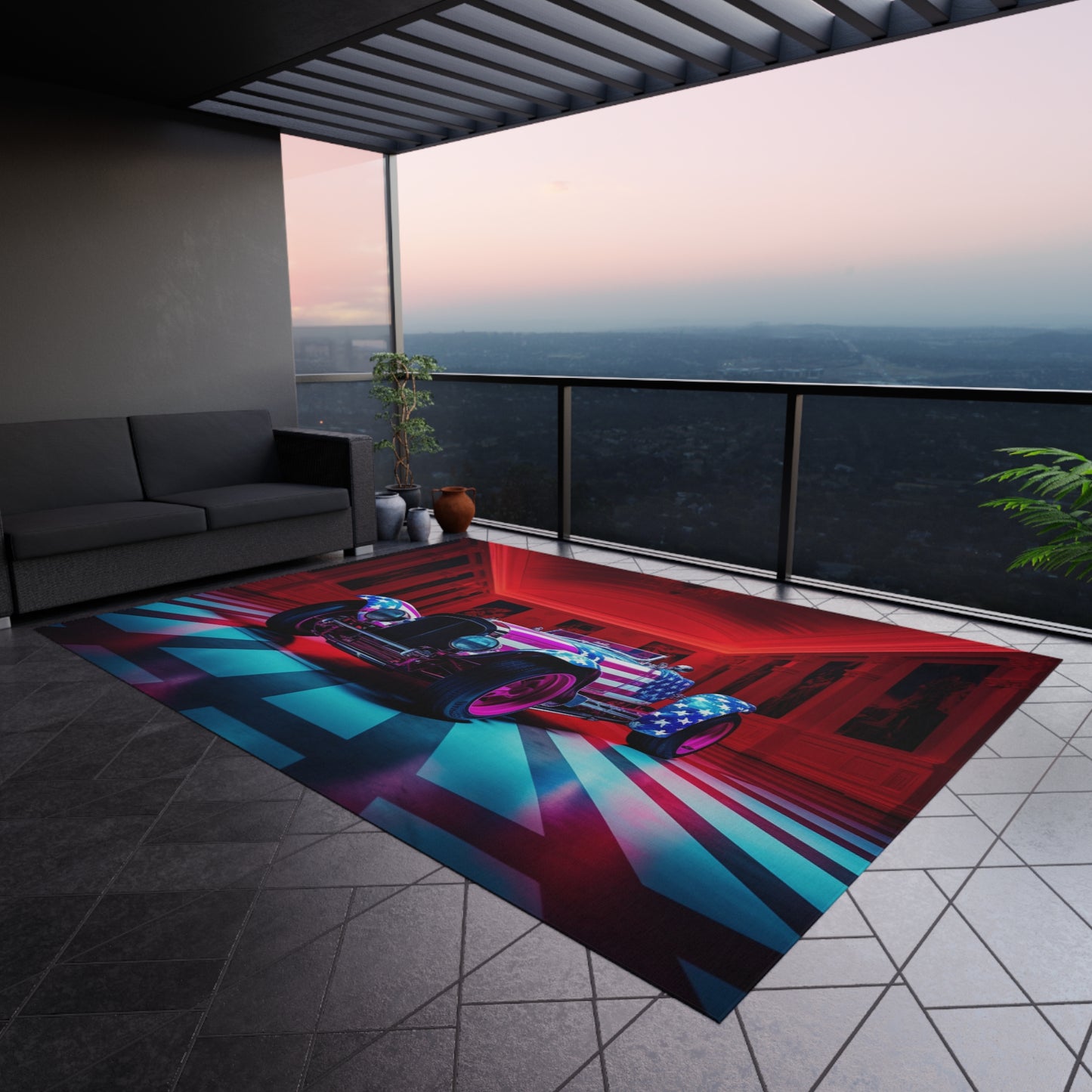 Outdoor Rug Macro Bugatti American Flag 3