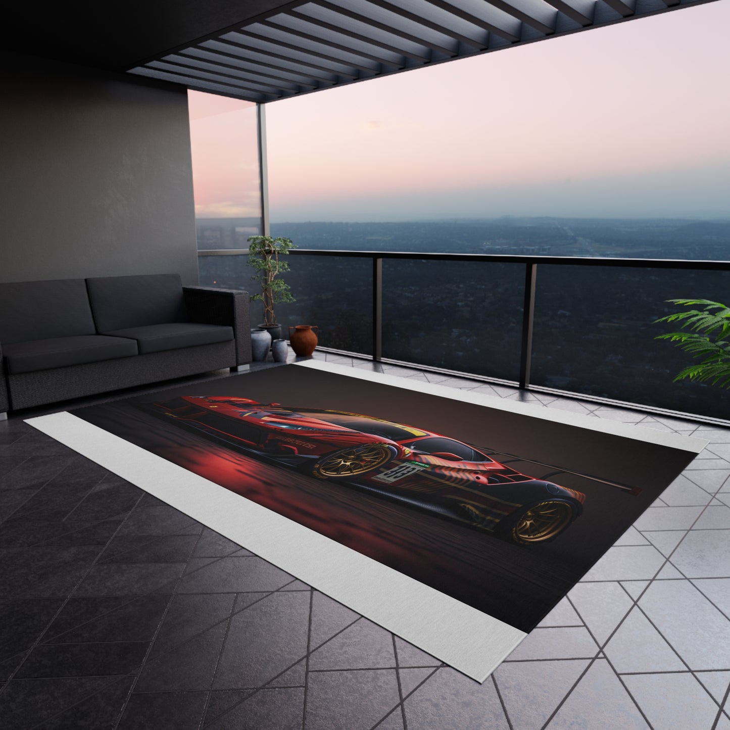 Outdoor Rug Ferrari Red 1