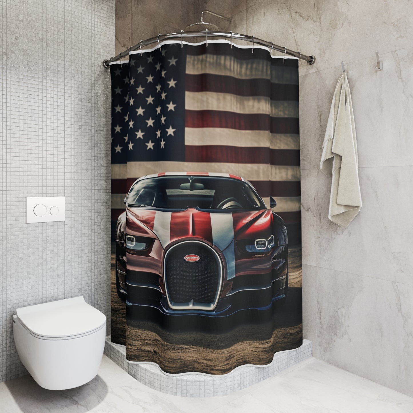 Polyester Shower Curtain Bugatti Flag 1