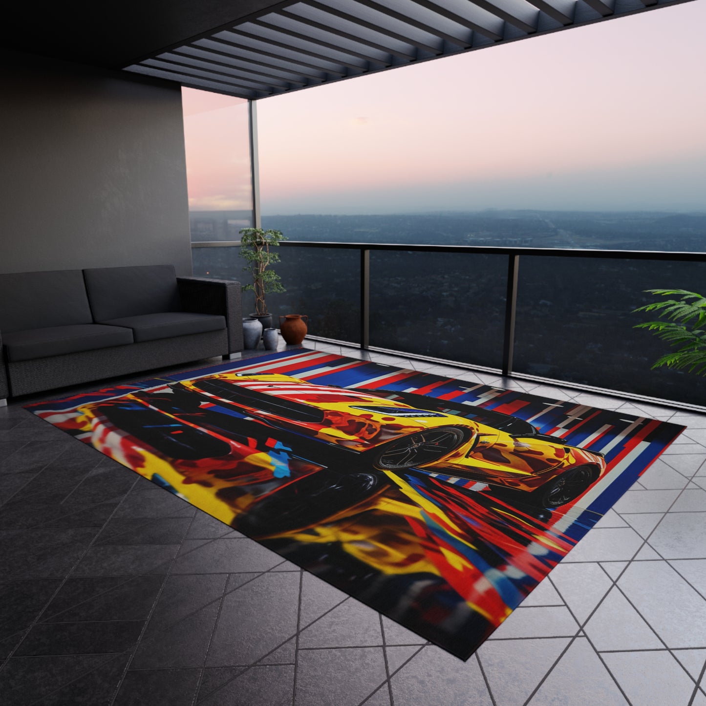 Outdoor Rug Macro Flag Ferrari 4