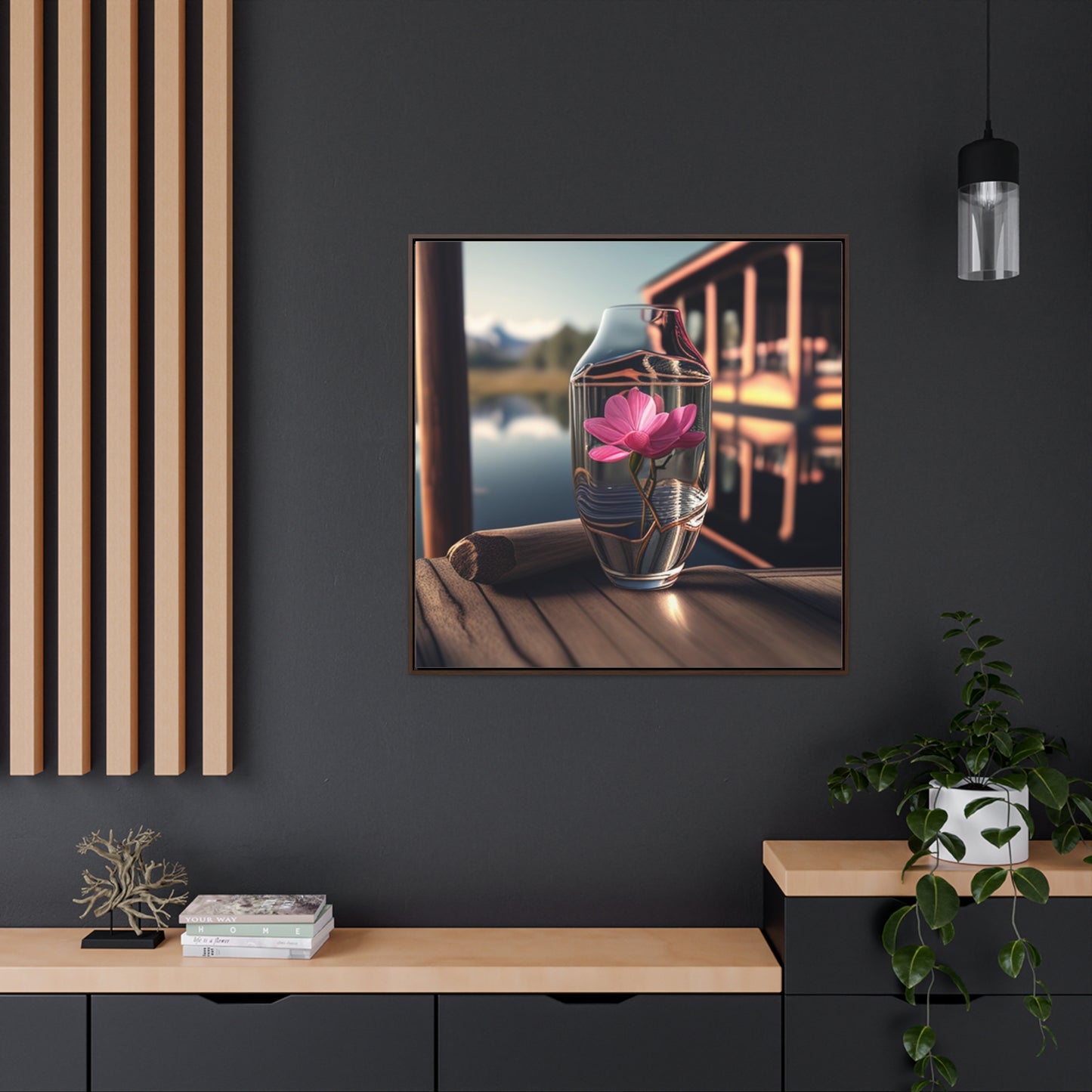 Gallery Canvas Wraps, Square Frame Magnolia in a Glass vase 3