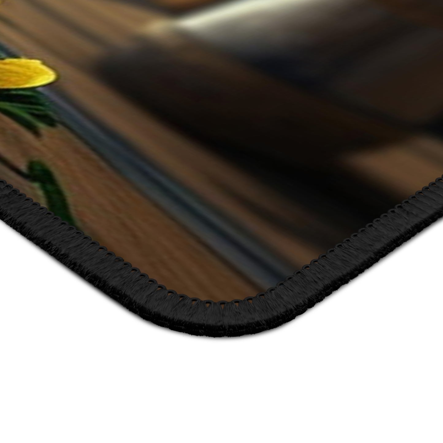 Gaming Mouse Pad Yellow Hibiscus Wood 1