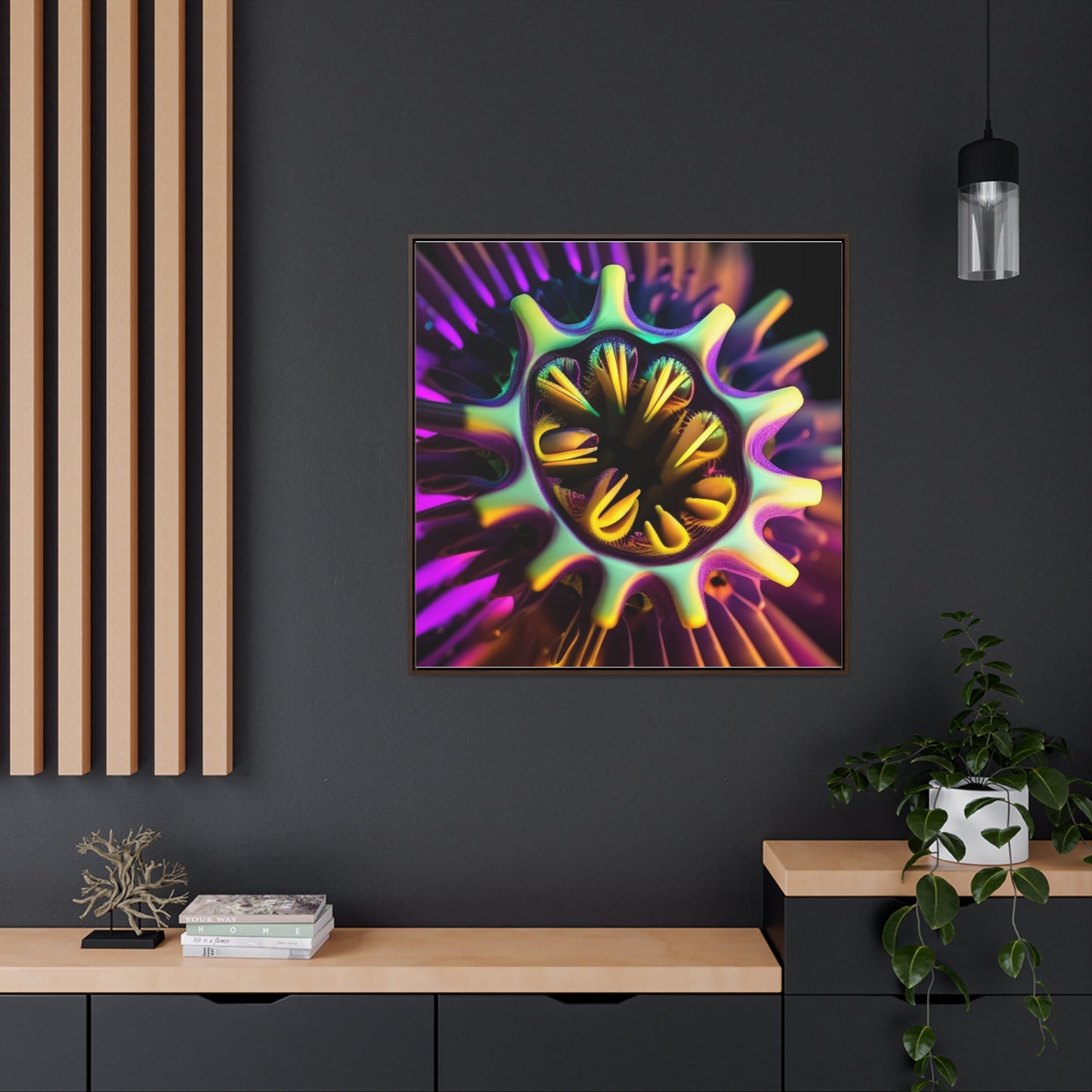 Gallery Canvas Wraps, Square Frame Neon Macro 2
