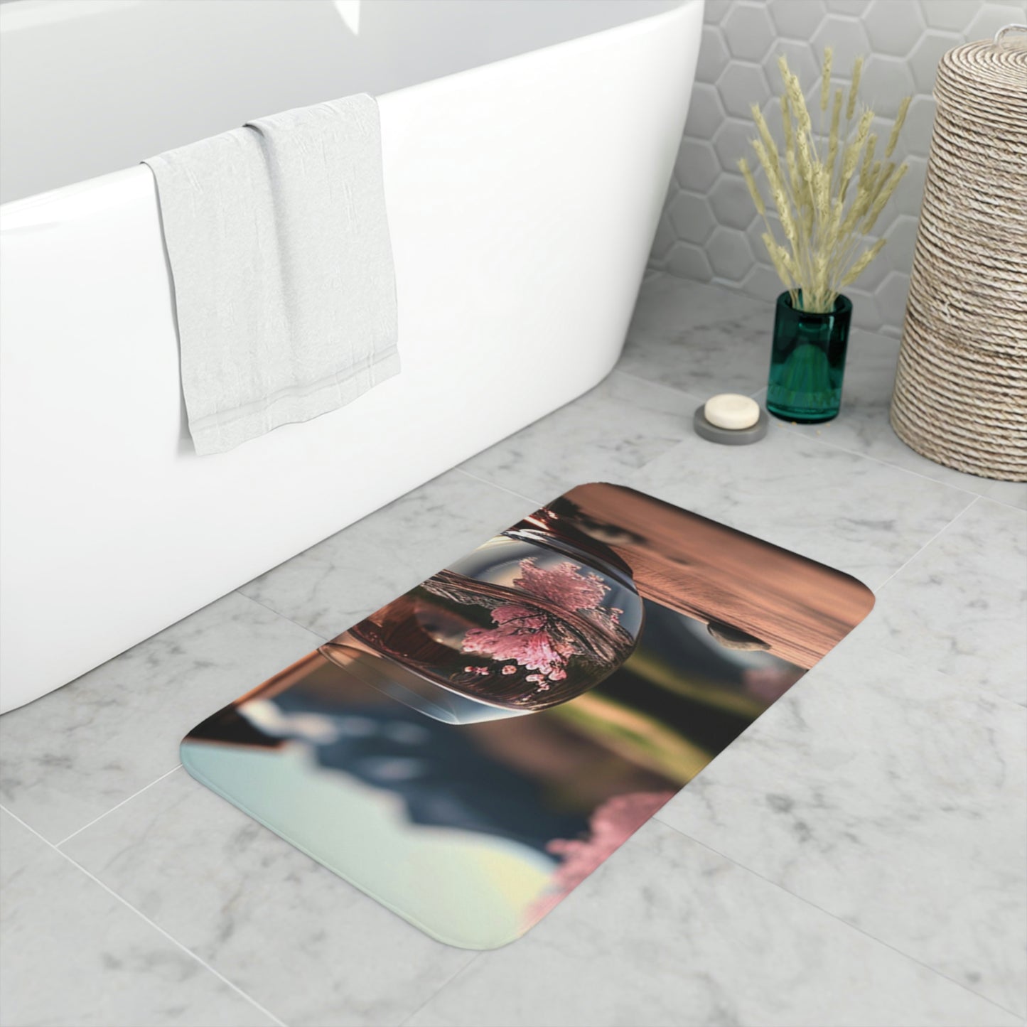 Memory Foam Bath Mat Cherry blossom 4