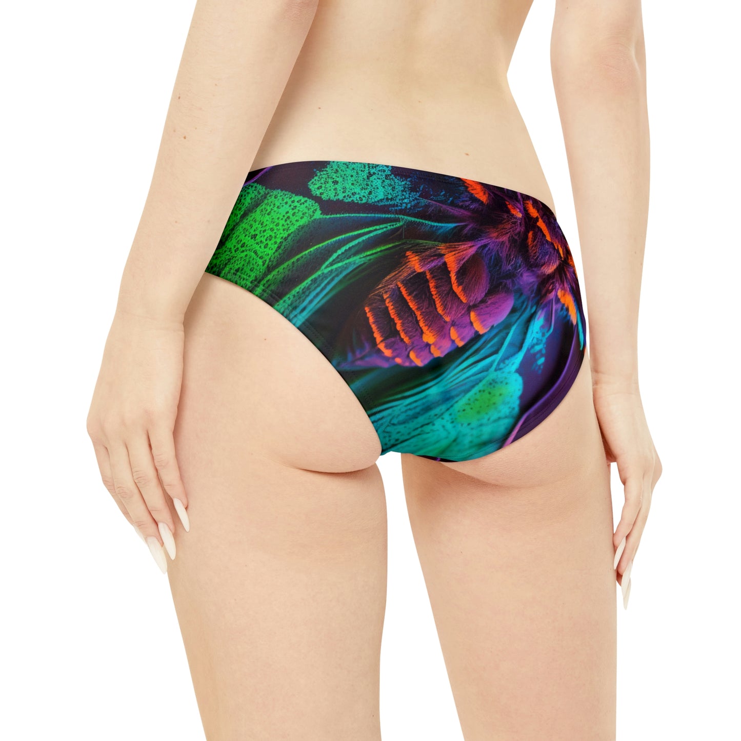 Strappy Bikini Set (AOP) Florescent Butterfly Fluttering 3