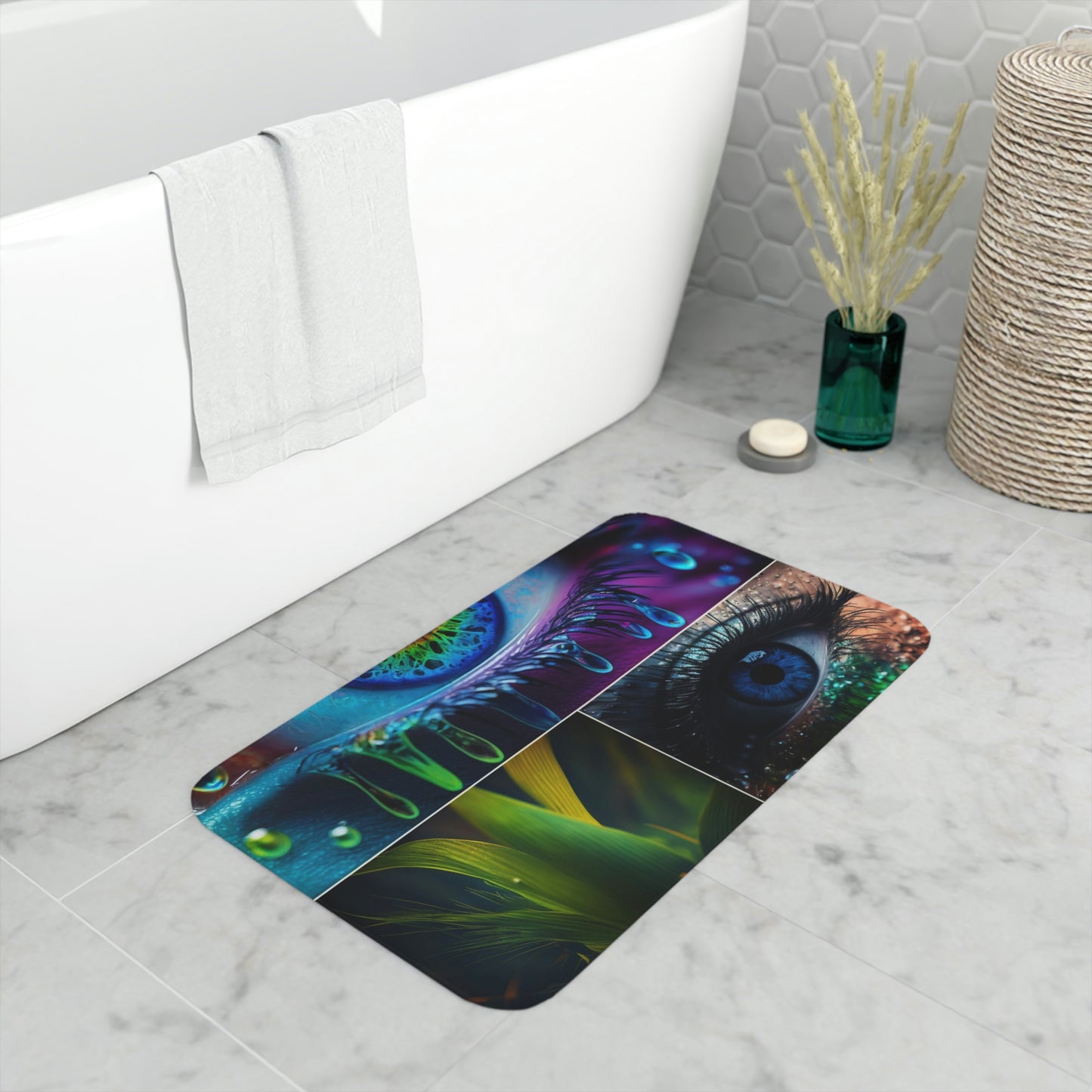 Memory Foam Bath Mat neon florescent glow 3 2