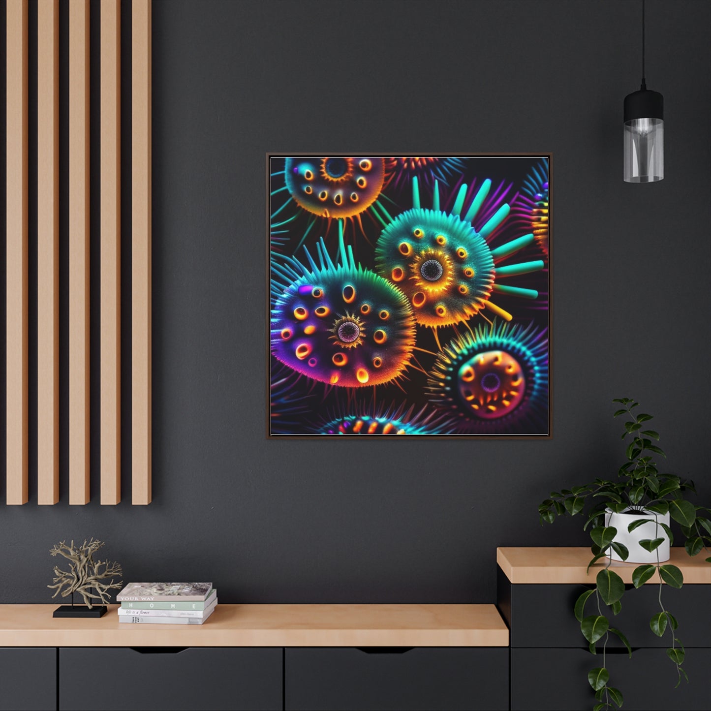 Gallery Canvas Wraps, Square Frame Neon Macro 4