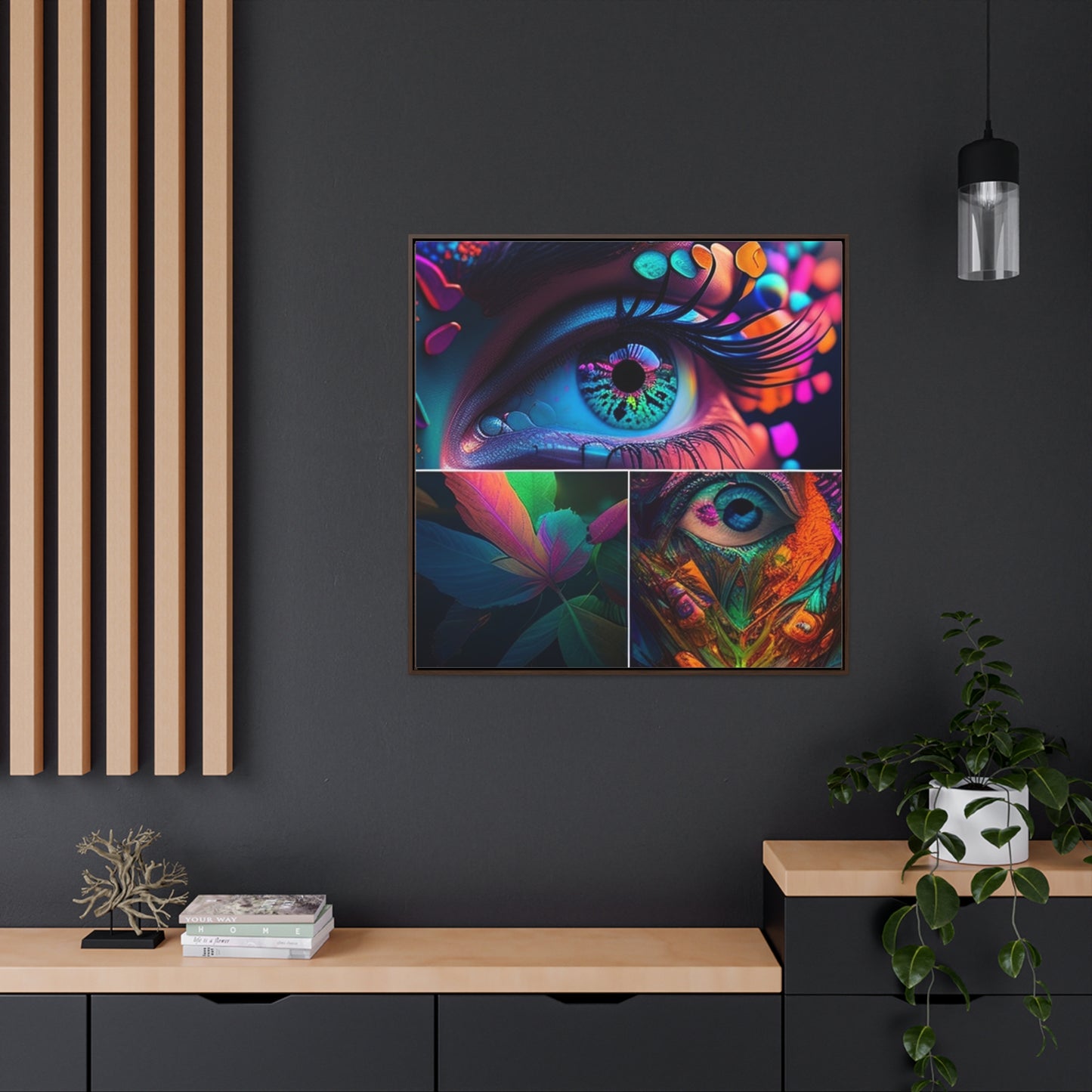 Gallery Canvas Wraps, Square Frame Neon Florescent Glow 3
