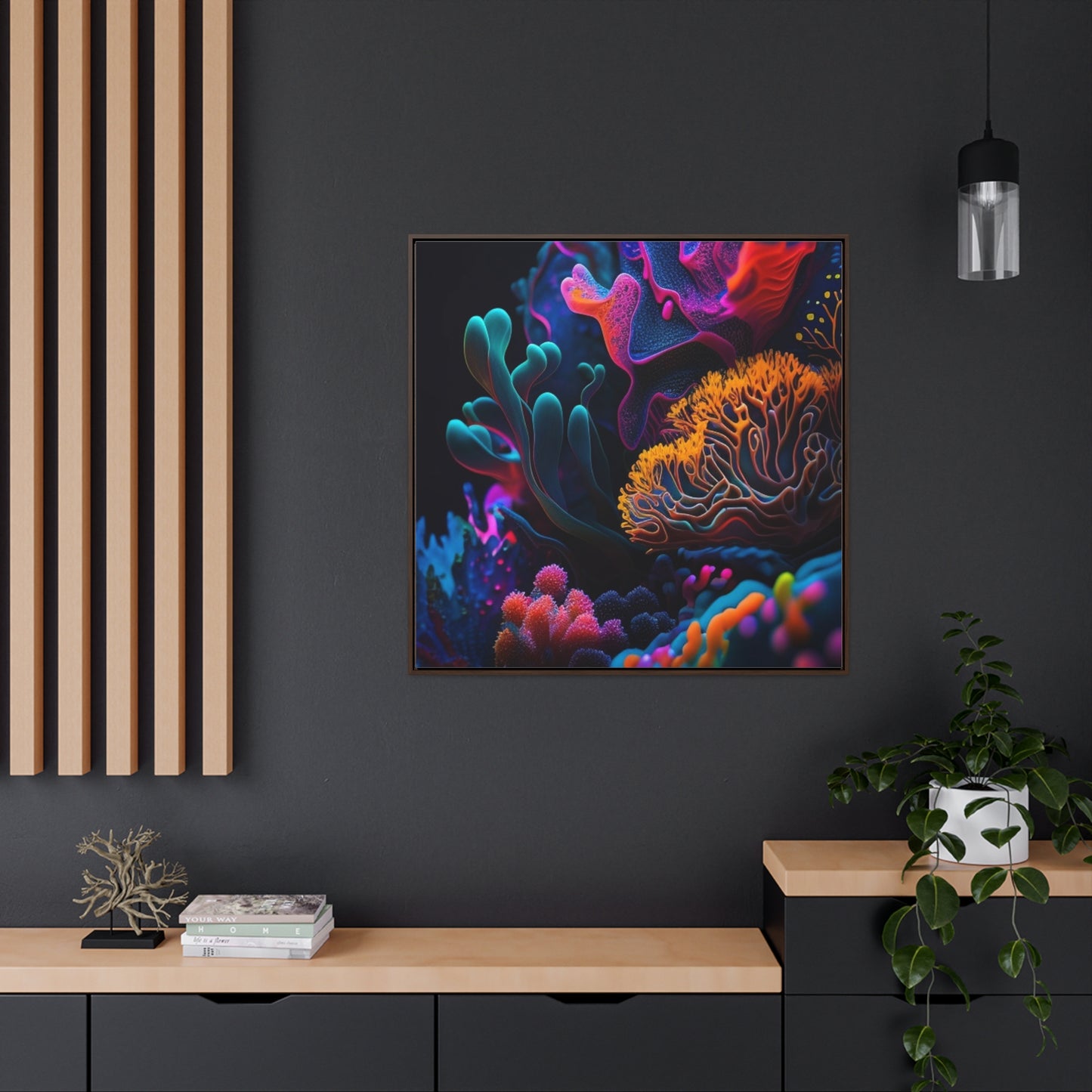 Gallery Canvas Wraps, Square Frame Macro Coral Reef 2